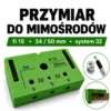 Przymiar stolarski do mimośrodów i kołków | system 32 mm | stalowe tulejki | płyta 18 mm