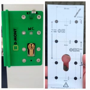 Przymiar Montażowy do Klamki 72mm – Wzmocniony Tulejami, Precyzyjny