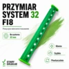 Przymiar do wiercenia kołków fi8 w systemie 32 mm – płyta 18 mm